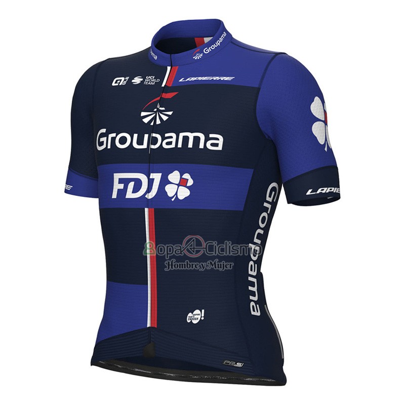 Groupama FDJ Ropa Ciclismo Culotte Corto 2023 Mangas Cortas Negro Violeta